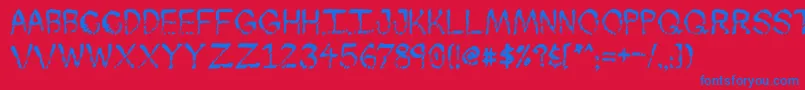 フォントSkuntch – 赤い背景に青い文字