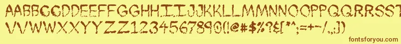 Skuntch Font – Brown Fonts on Yellow Background