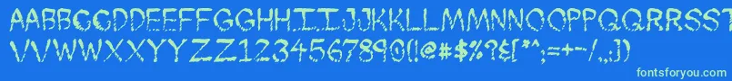 Skuntch Font – Green Fonts on Blue Background