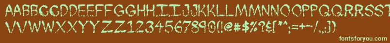 Skuntch Font – Green Fonts on Brown Background