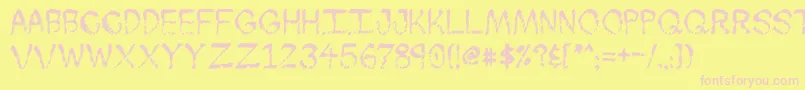 Skuntch-fontti – vaaleanpunaiset fontit keltaisella taustalla
