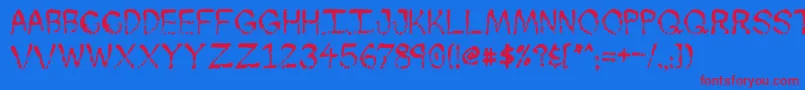 Skuntch Font – Red Fonts on Blue Background