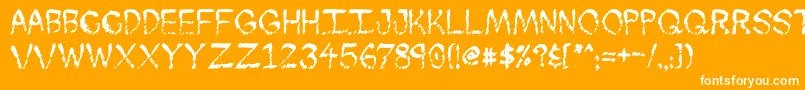 Skuntch-Schriftart – Weiße Schriften auf orangefarbenem Hintergrund