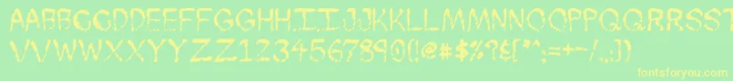 Skuntch-Schriftart – Gelbe Schriften auf grünem Hintergrund