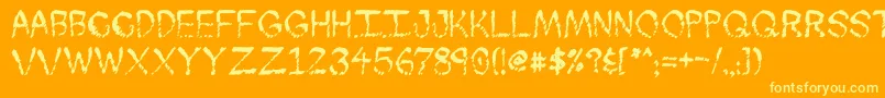 フォントSkuntch – オレンジの背景に黄色の文字