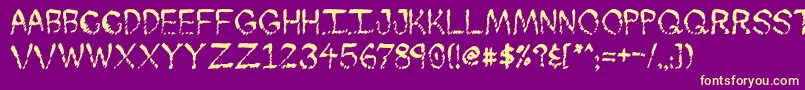 Skuntch Font – Yellow Fonts on Purple Background