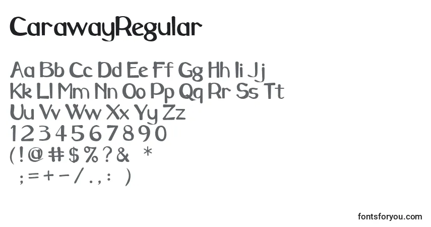 Schriftart CarawayRegular – Alphabet, Zahlen, spezielle Symbole