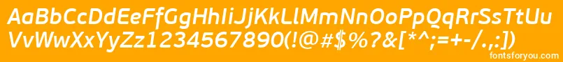 PfbeausansproSemibolditalic Font – White Fonts on Orange Background