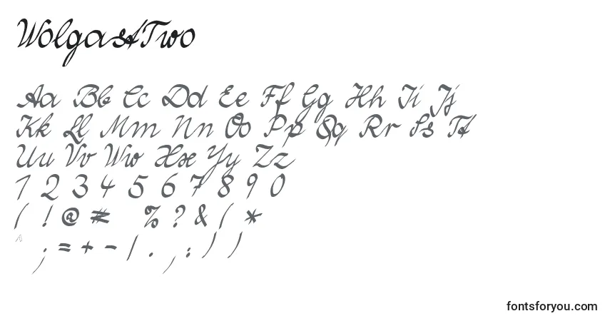 A fonte WolgastTwo – alfabeto, números, caracteres especiais