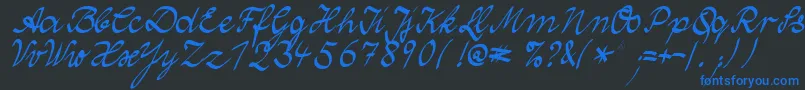 WolgastTwo Font – Blue Fonts on Black Background