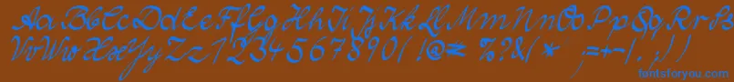 WolgastTwo Font – Blue Fonts on Brown Background