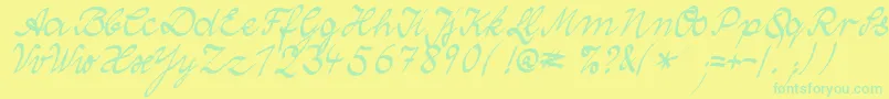 WolgastTwo Font – Green Fonts on Yellow Background