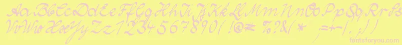 WolgastTwo Font – Pink Fonts on Yellow Background