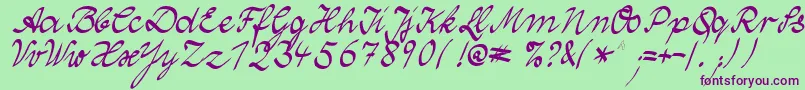 WolgastTwo Font – Purple Fonts on Green Background