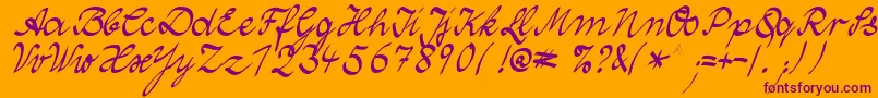 WolgastTwo Font – Purple Fonts on Orange Background