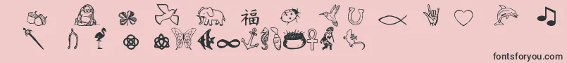 Charmingsymbols Font – Black Fonts on Pink Background
