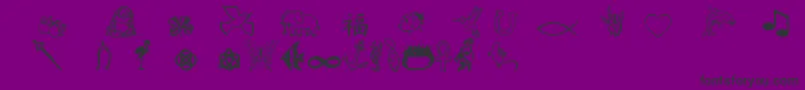 Fonte Charmingsymbols – fontes pretas em um fundo violeta