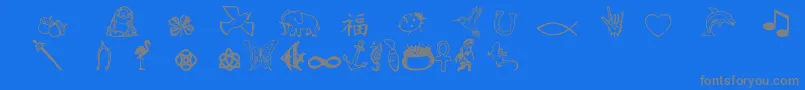 Czcionka Charmingsymbols – szare czcionki na niebieskim tle