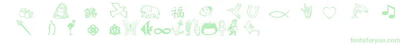 Charmingsymbols-fontti – vihreät fontit valkoisella taustalla