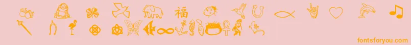 Charmingsymbols Font – Orange Fonts on Pink Background