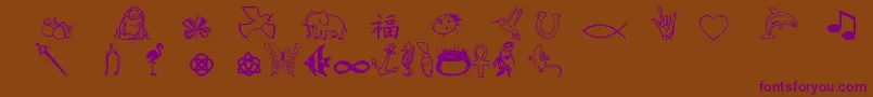 Charmingsymbols Font – Purple Fonts on Brown Background