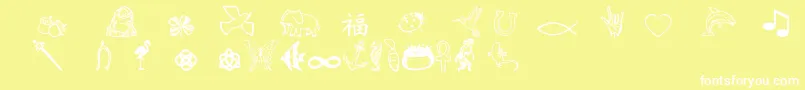 Charmingsymbols Font – White Fonts on Yellow Background