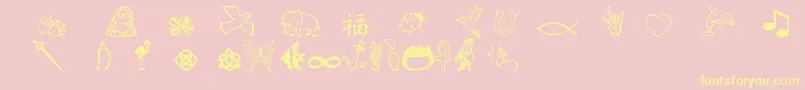フォントCharmingsymbols – 黄色のフォント、ピンクの背景