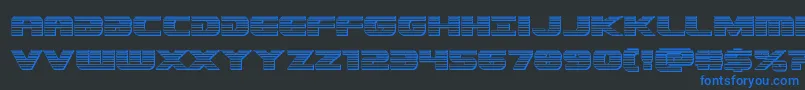 Dekarangerplat Font – Blue Fonts on Black Background