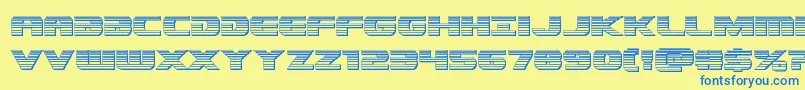 Dekarangerplat Font – Blue Fonts on Yellow Background