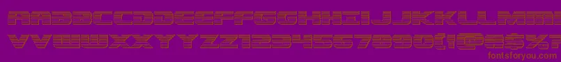 Dekarangerplat-Schriftart – Braune Schriften auf violettem Hintergrund