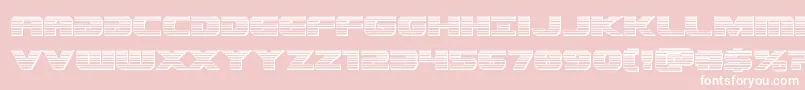 Dekarangerplat-Schriftart – Weiße Schriften auf rosa Hintergrund