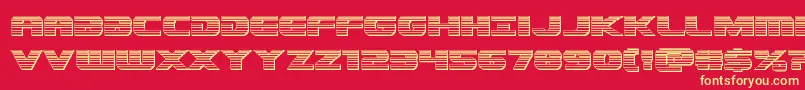 Dekarangerplat Font – Yellow Fonts on Red Background