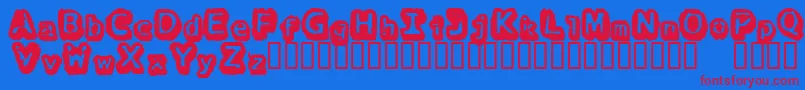 ThereGoesTheNeighborhood Font – Red Fonts on Blue Background