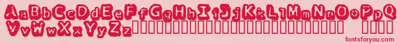 フォントThereGoesTheNeighborhood – ピンクの背景に赤い文字