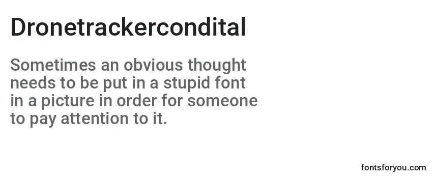 Review of the Dronetrackercondital Font