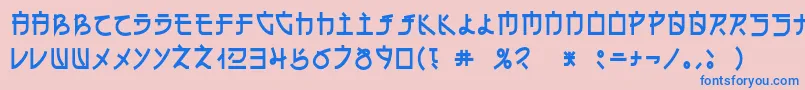 フォントDsehc – ピンクの背景に青い文字