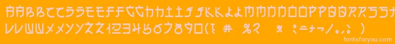 フォントDsehc – オレンジの背景にピンクのフォント