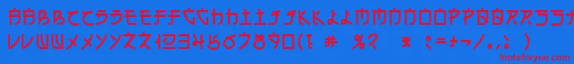 Dsehc Font – Red Fonts on Blue Background