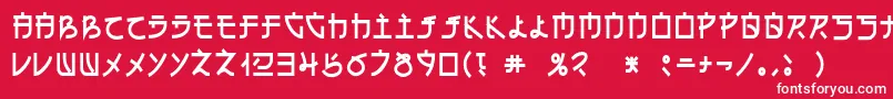 フォントDsehc – 赤い背景に白い文字