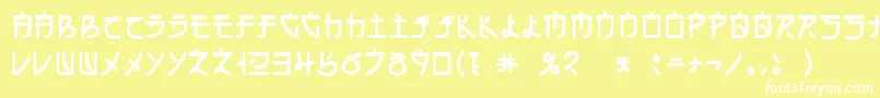 フォントDsehc – 黄色い背景に白い文字