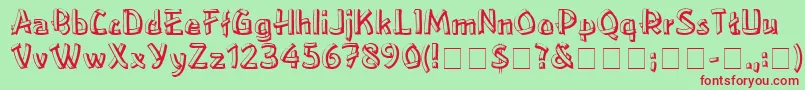 HomeboyDisplaySsi Font – Red Fonts on Green Background