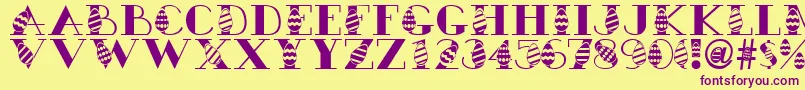 Easteregg-fontti – violetit fontit keltaisella taustalla