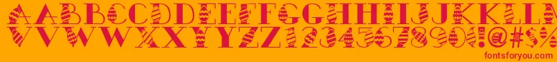 Easteregg-Schriftart – Rote Schriften auf orangefarbenem Hintergrund