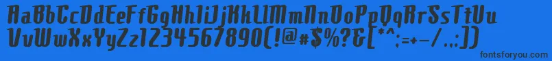 ComonsBold-Schriftart – Schwarze Schriften auf blauem Hintergrund