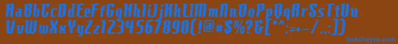 フォントComonsBold – 茶色の背景に青い文字
