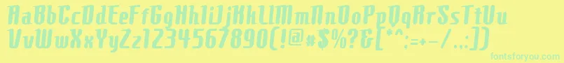 Шрифт ComonsBold – зелёные шрифты на жёлтом фоне