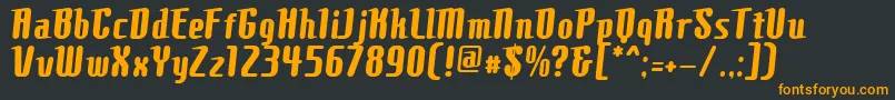 フォントComonsBold – 黒い背景にオレンジの文字