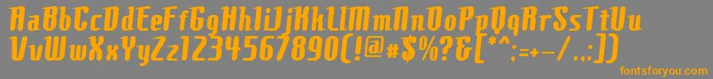 ComonsBold-Schriftart – Orangefarbene Schriften auf grauem Hintergrund
