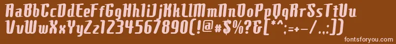 ComonsBold-fontti – vaaleanpunaiset fontit ruskealla taustalla