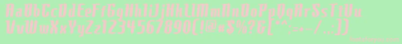 フォントComonsBold – 緑の背景にピンクのフォント